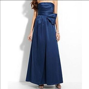 NWT BCBGMaxAzria Blue Strapless Gown Prom Dress Side Bow size 2